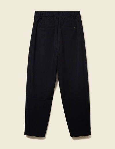 Pantalon slouchy taille haute 7/8&egrave;me noir femme