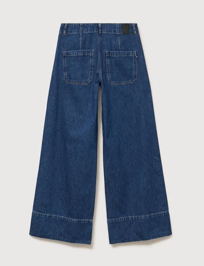 Jeans loose taille haute en coton denim used femme