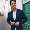 Veste blazer manches longues bleu marine homme