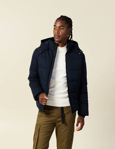 Doudoune capuche amovible bleu marine homme
