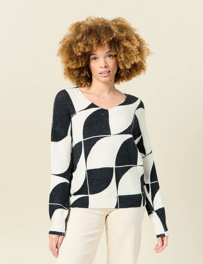 Pull manches longues noir femme