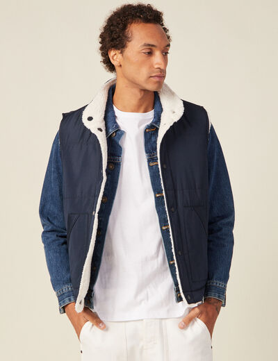 Doudoune réversible bleu marine homme