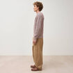 Pull manches longues marron fonc&eacute; homme