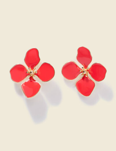 Boucles d'oreilles rouge fonc&eacute; femme