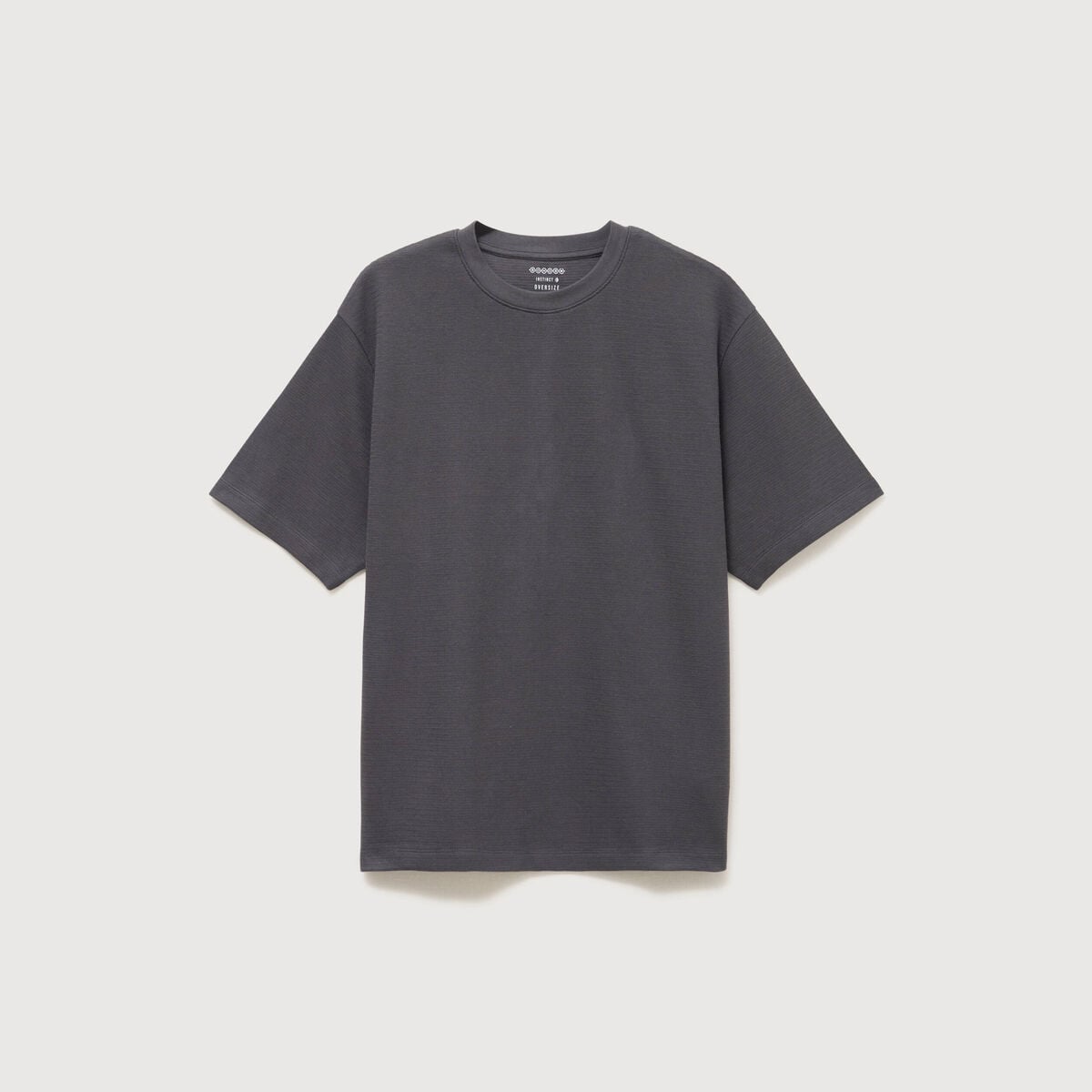 T-shirt ras de cou manches courtes gris fonc&eacute; homme