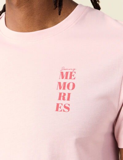 T-shirt manches courtes rose pastel homme