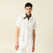 Chemise manches courtes brod&eacute;e ecru homme