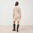 Robe droite courte manches longues creme femme