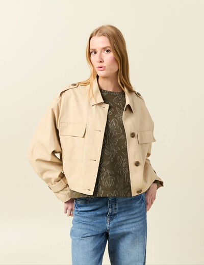 Blouson oversize beige femme