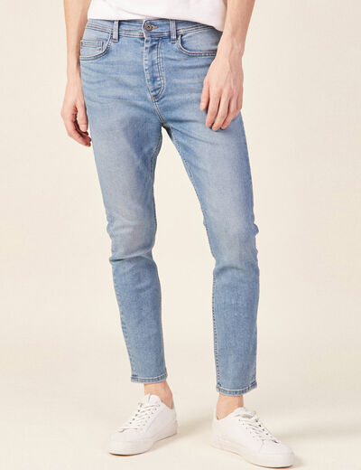 Jeans tapered 5 poches denim used homme