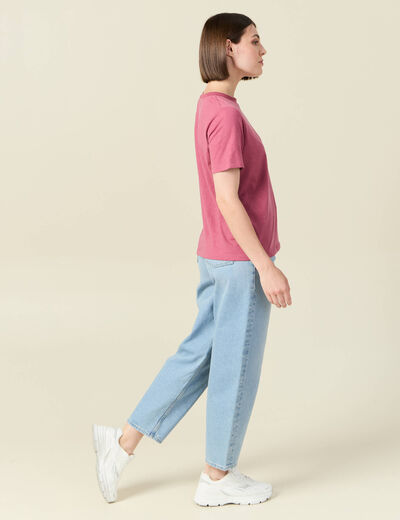 T-shirt manches courtes vieux rose femme