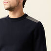 Pull manches longues bleu marine homme