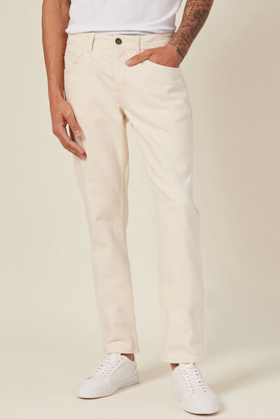 Jeans straight denim blanc homme