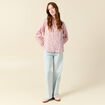 Blouse manches longues en coton orange corail femme