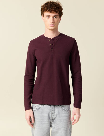 T-shirt manches longues bordeaux homme