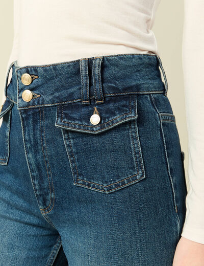 Jeans bootcut taille haute bleu femme