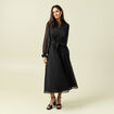Robe longue &eacute;vas&eacute;e col v manches longues noir femme