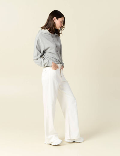 Sweat à capuche gris femme