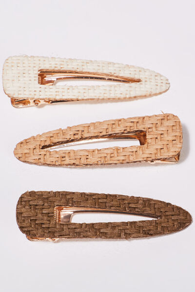 Lot 3 barrettes sable femme