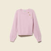Pull manches longues col rond mauve femme