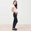 Jeans regular 7/8&egrave;me taille standard denim brut rinse femme