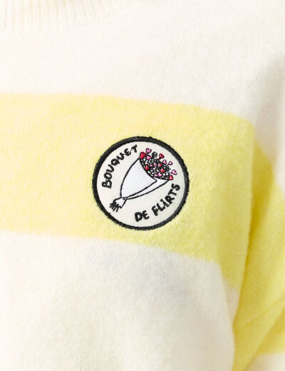 Pull col rond Atelier Beguin x Bonobo jaune femme
