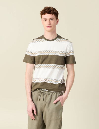 T-shirt manches courtes vert kaki homme