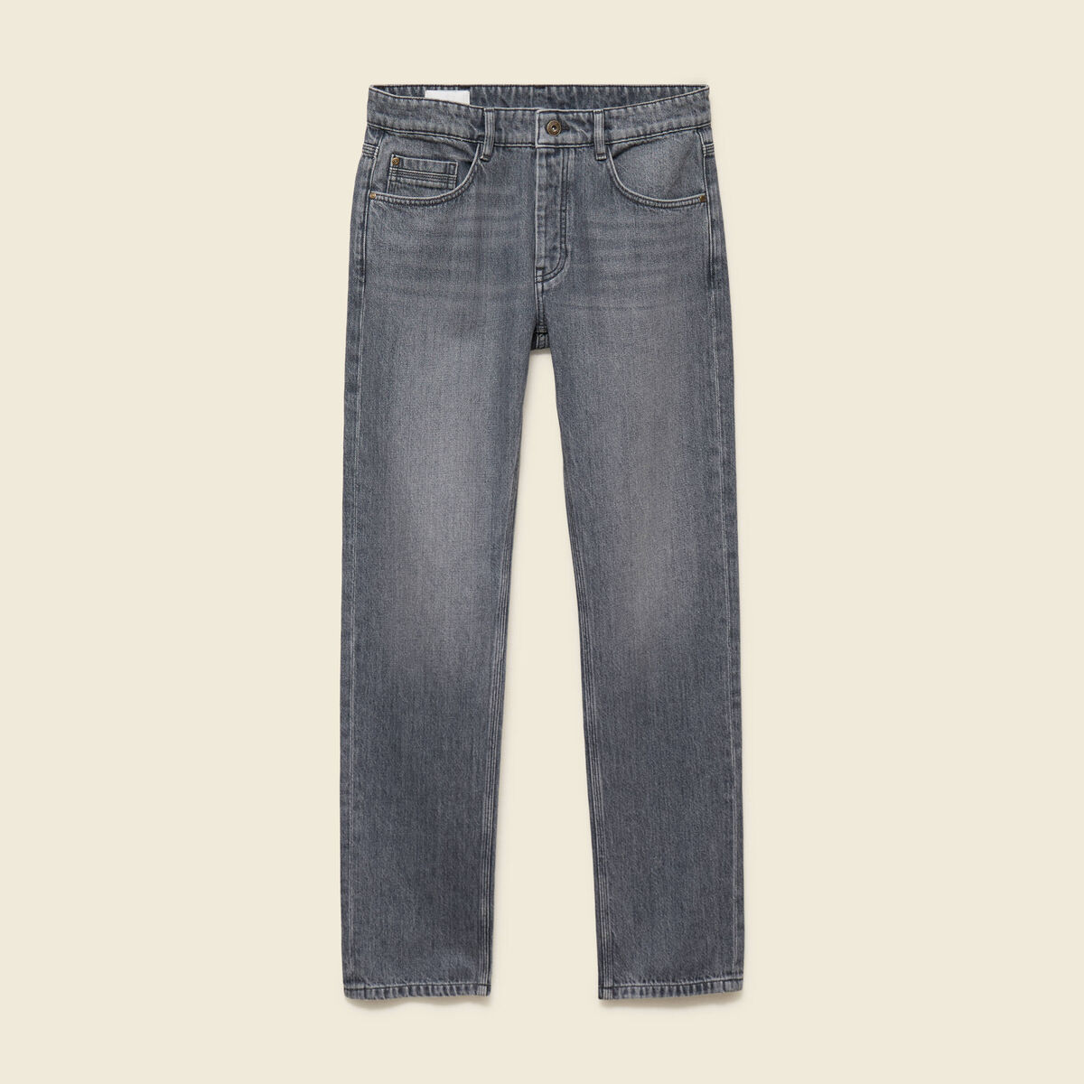 Jeans straight longueur 34 bleu gris homme
