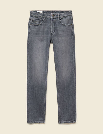 Jeans straight longueur 34 bleu gris homme