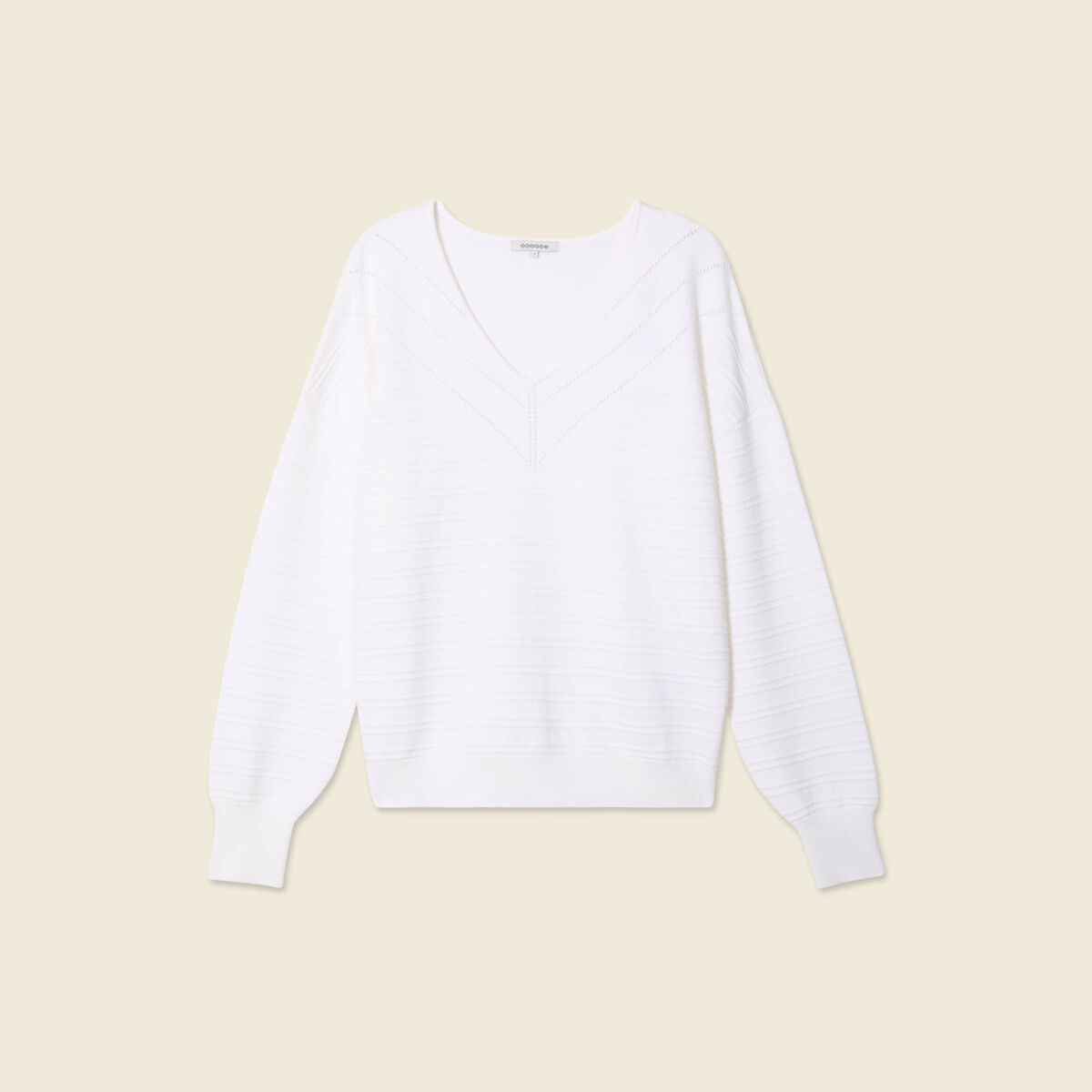 Pull manches longues blanc femme