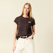 T-shirt manches courtes marron foncé femme