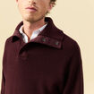 Pull droit manches longues bordeaux homme
