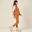 Veste droite fausse fourrure marron femme