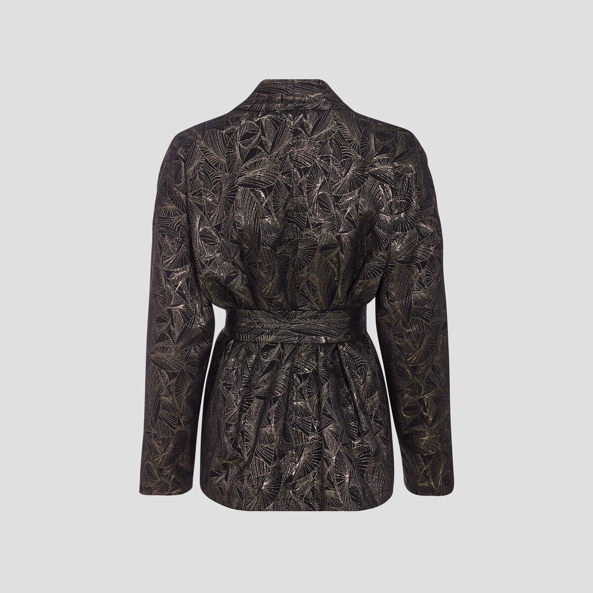 Kimono oversize manches longues ceinture couleur or femme