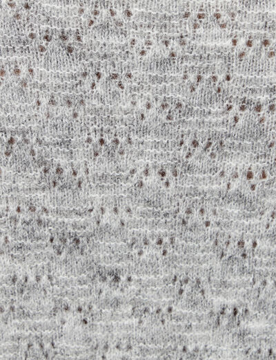 Gilet manches longues ajouré gris clair femme