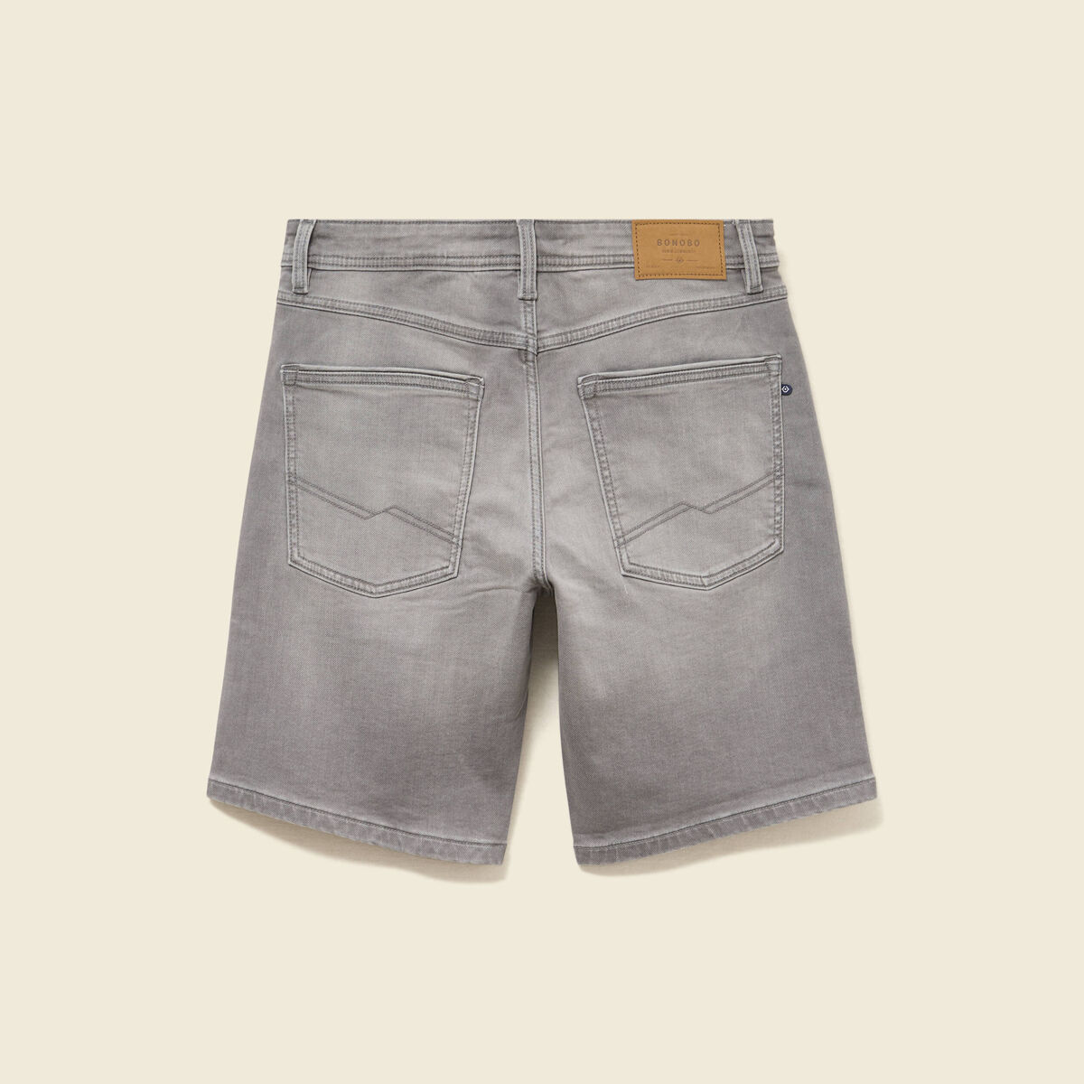 Bermuda en jeans denim gris homme