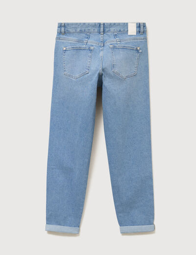 Jeans girlfriend 5 poches denim used femme