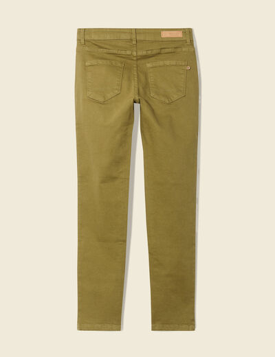 Pantalon slim 7/8ème vert kaki femme