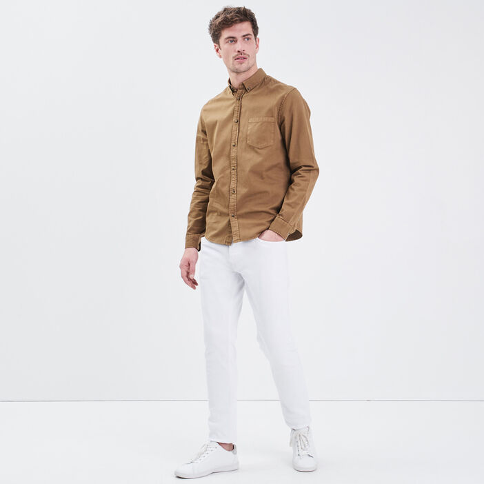Jeans slim effet used Instinct ecru homme