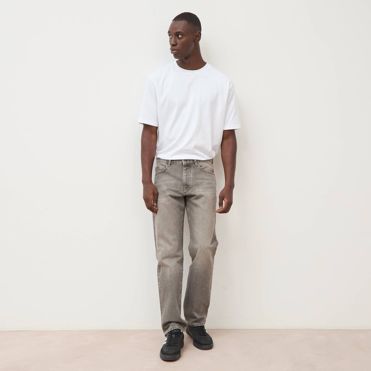 Jeans regular longueur 32 marron homme