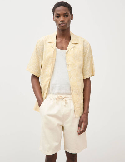 Bermuda en coton ecru homme