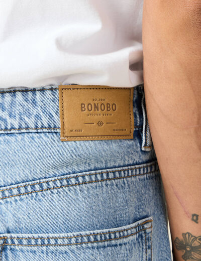 Jeans loose 5 poches denim snow bleach homme
