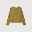 Sweat droit en coton manches longues camel femme