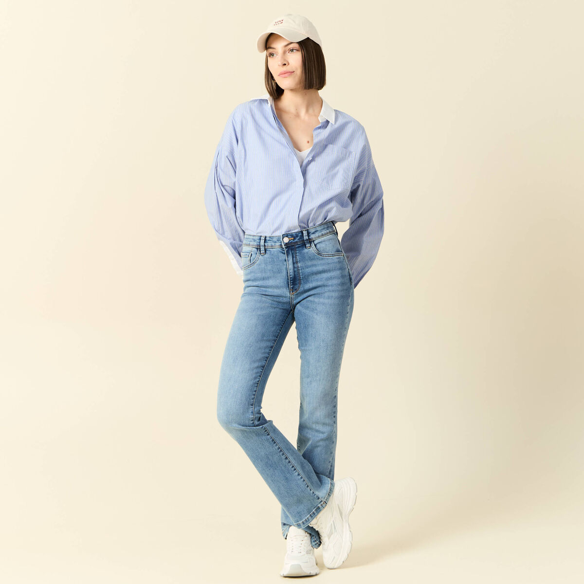 Jeans bootcut denim used femme