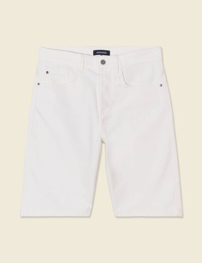 Short straight en jean denim blanc homme