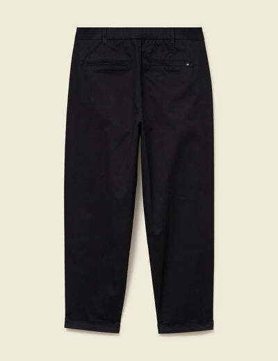 Pantalon taille haute fluide noir femme