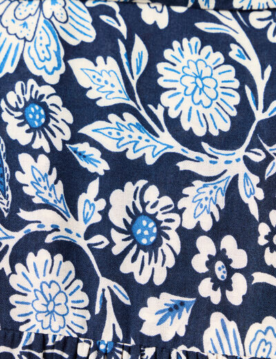 Chemise manches longues fluide bleu marine femme