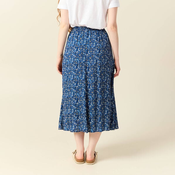 jupe longue evasee bleu femme Jupe longue évasée bleu femme