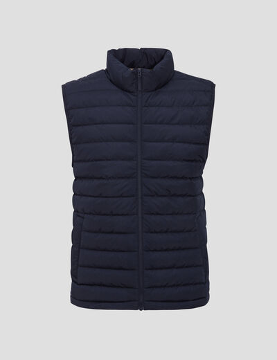Doudoune droite sans manches bleu marine homme