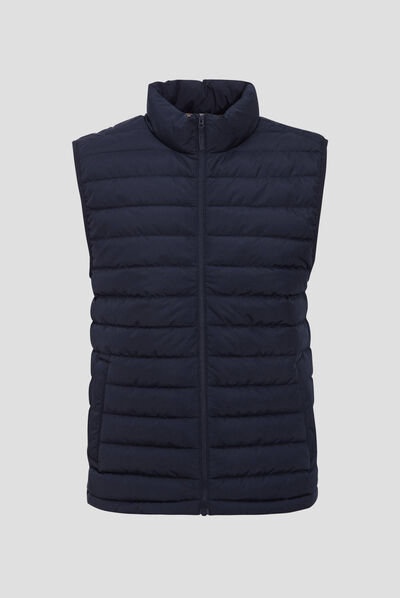 Doudoune droite sans manches bleu marine homme